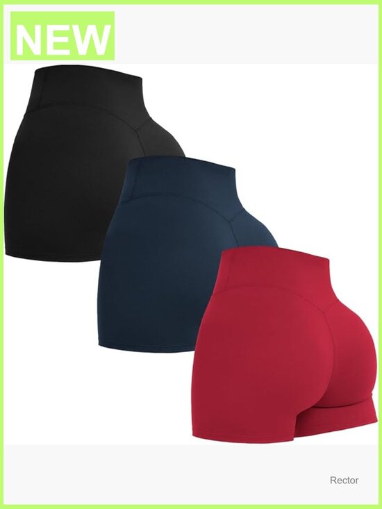 Pants - High Waist Biker Shorts 3 Pack Spandex Booty Shorts for Workout Yoga Volleyball